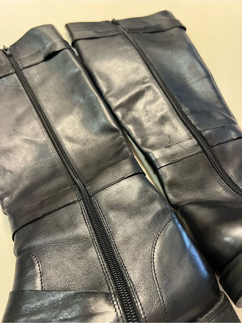 Naturalizer Josey Black Leather Knee-High Moto Riding Equestrian Boots 📐9M